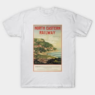 Runswick Bay, Yorkshire - NER- Vintage Railway Travel Poster - 1900-1922 T-Shirt